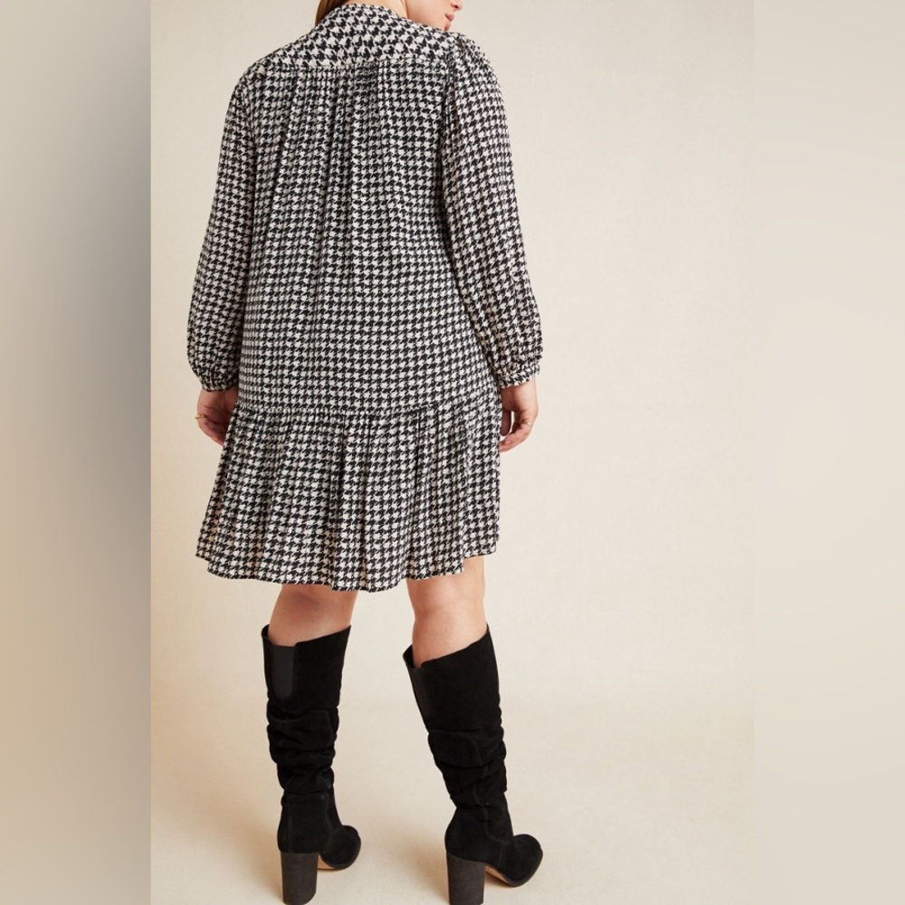 Anthropologie Maeve Sterling Houndstooth Tunic Dress - Picture 2 of 9